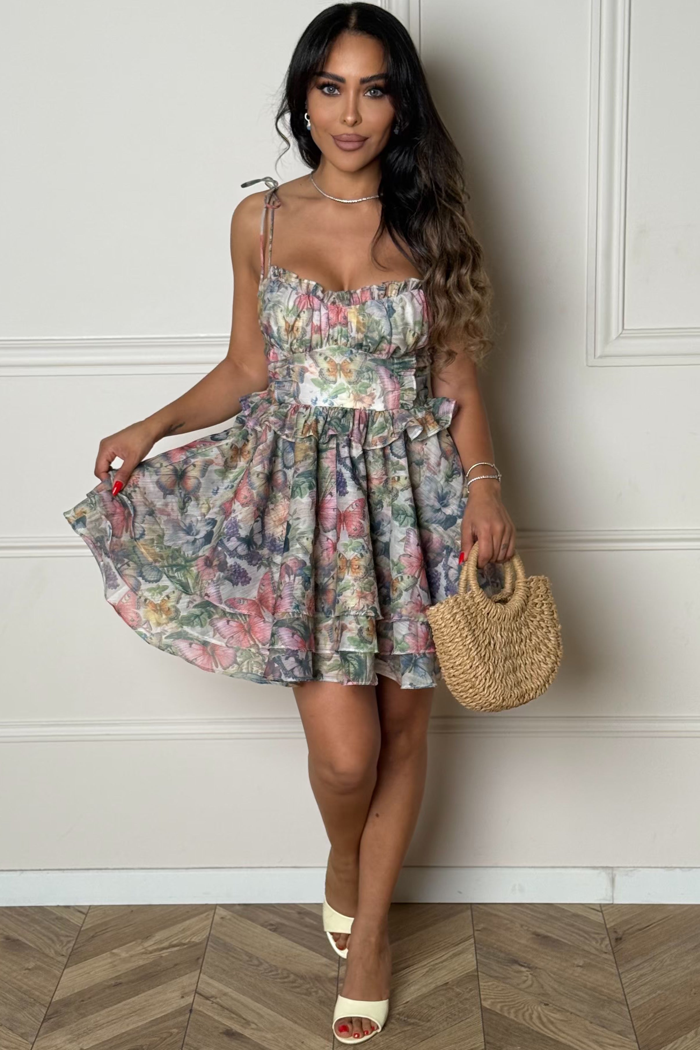 Robe Fleurie à Volants Femme