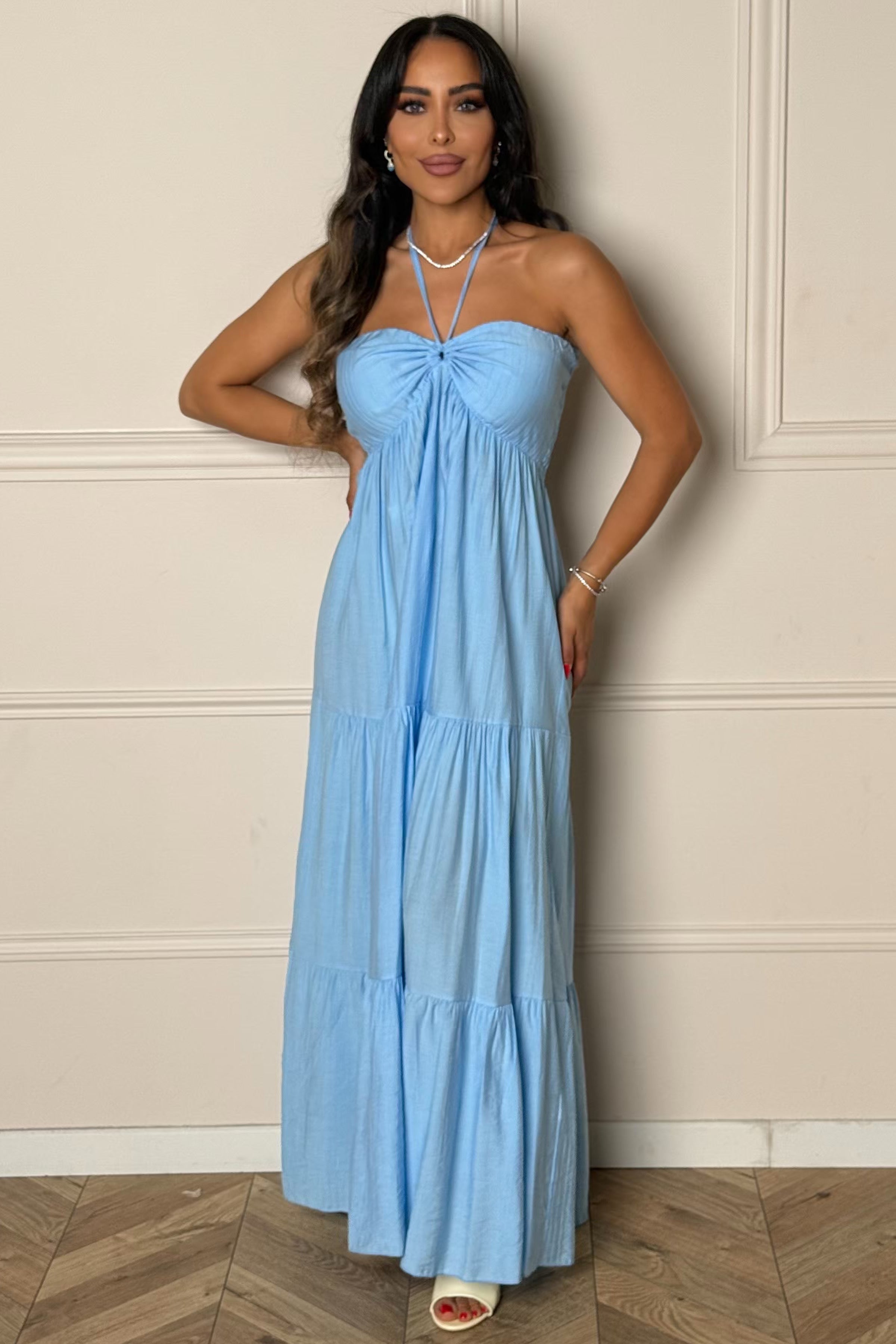 Robe Ample Col Noué Femme