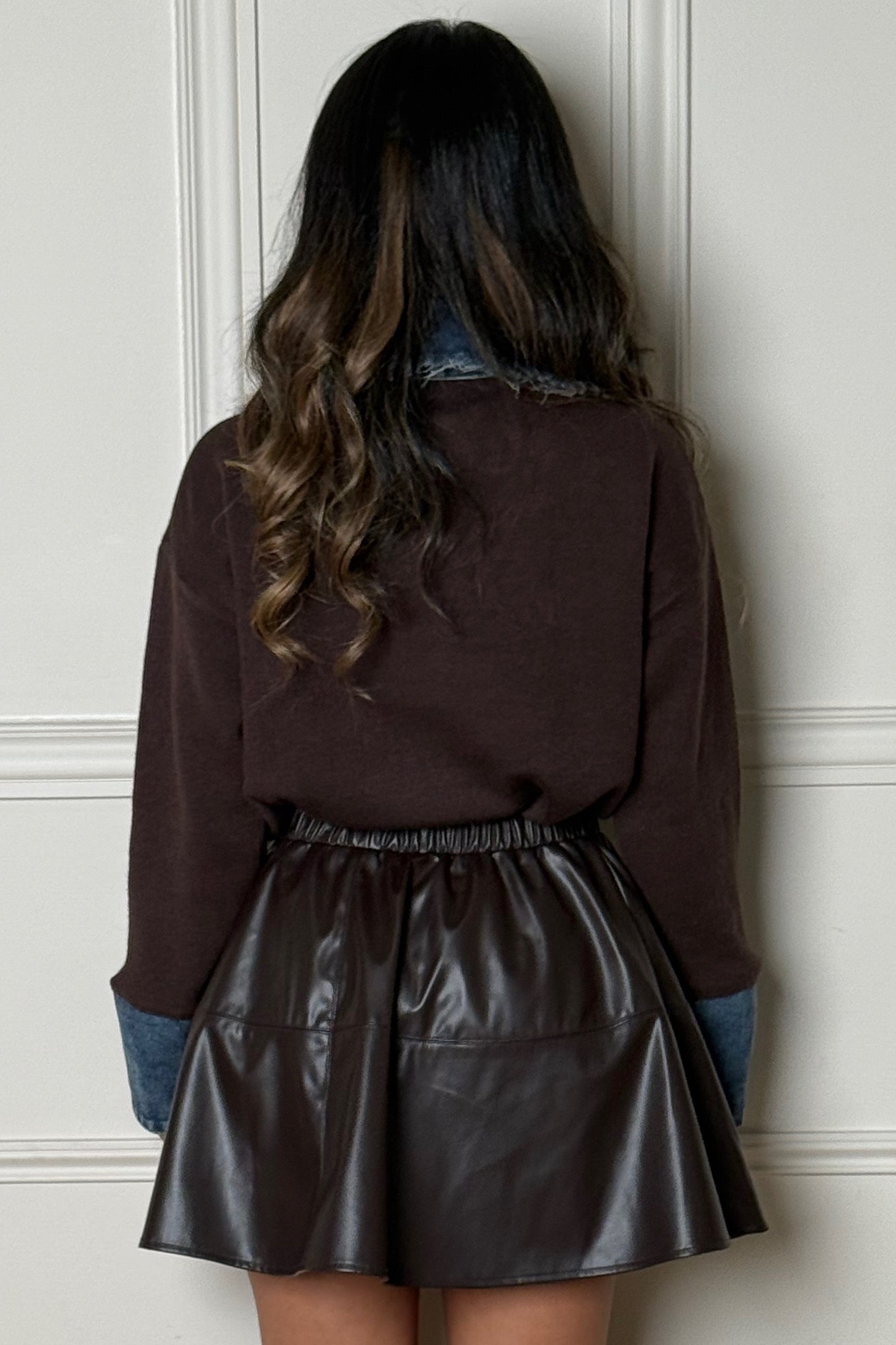 Pull Bimatière Col Laçage Femme