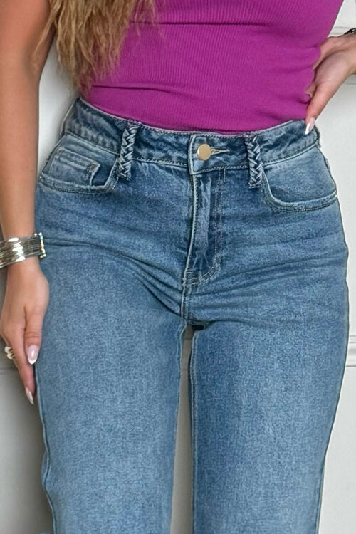 Jeans Bas Froufrou + Passants Tressés