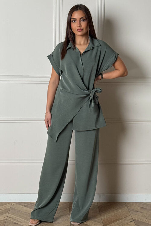 Ensemble Chemisier Noeud + Pantalon