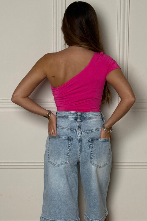 Crop Top une Manche Femme