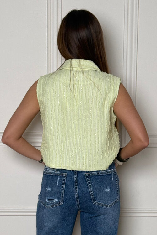 Veste Tweed sans Manches