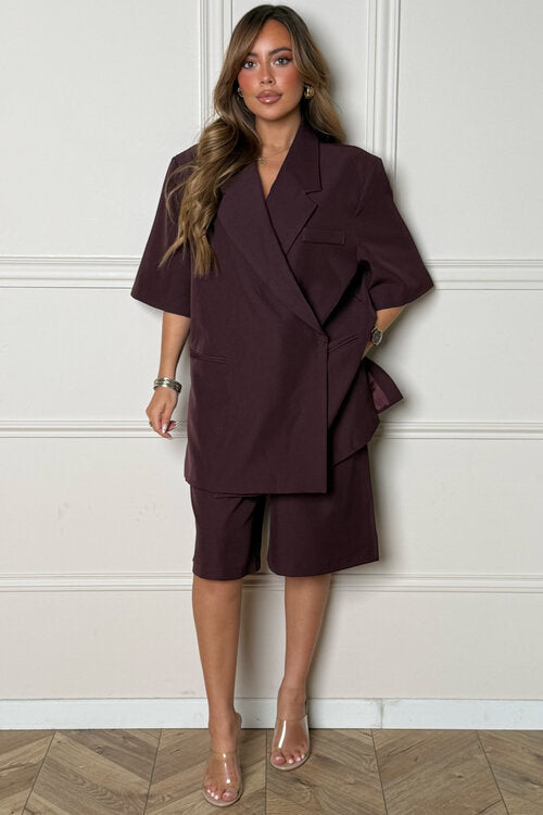 Blazer Femme Manches Courtes Structuré - Style Chic Bureau