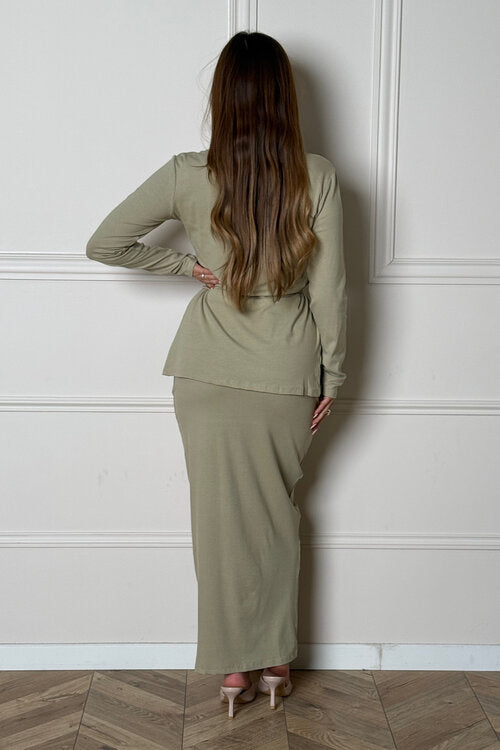 Ensemble Top Laçage + Jupe Crayon Femme