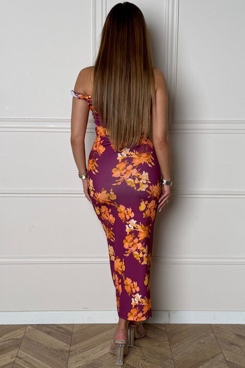 Robe Fleurie à Bretelles Nouées