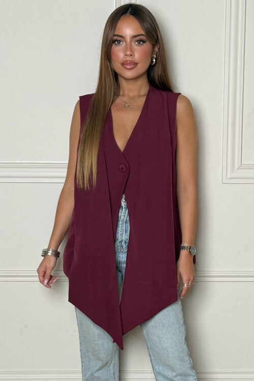 Blazer sans Manches Déstructuré Femme