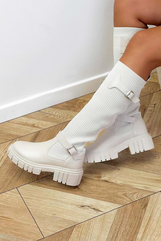 Bottes Chaussettes + Sangles Crème