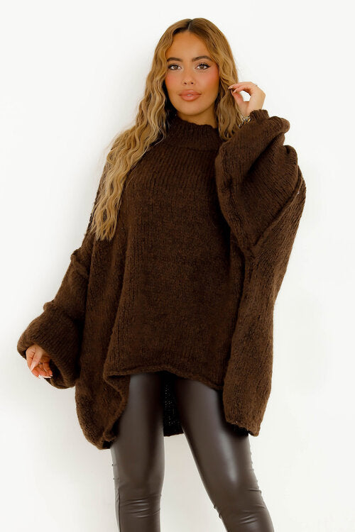 Robe Pull Longue Col Montant - Confort et Élégance au Quotidien