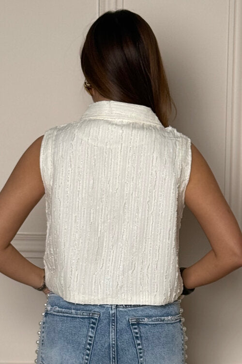 Veste Tweed sans Manches