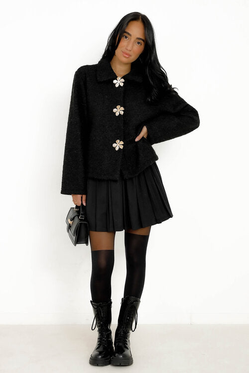Veste Pilou Bouton Fleur Gold