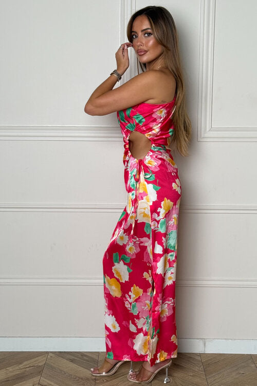 Robe Fleurie Côtés Ouverts Femme