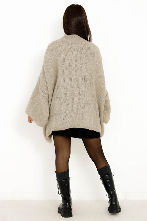 Pull Robe en Maille Col Montant