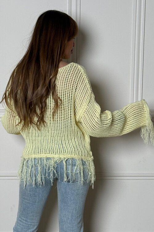 Top Ajouré + Franges Femme