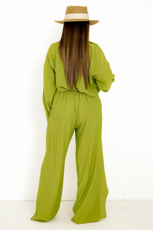 Ensemble Chemisier + Pantalon Portefeuille Femme