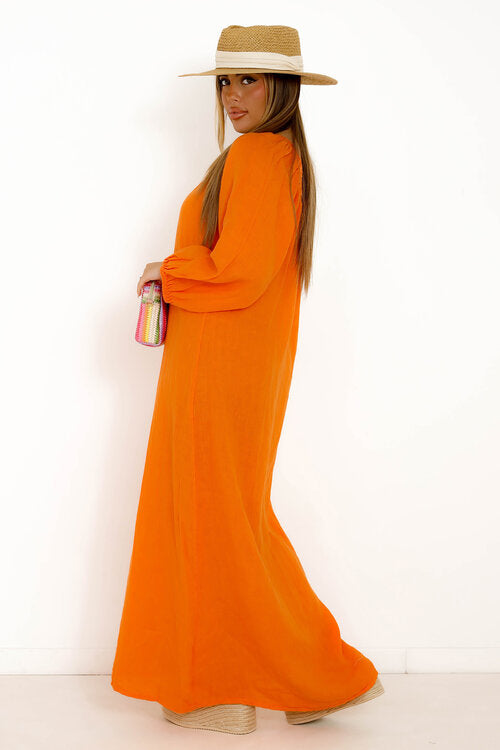 Robe en Lin Une Manche