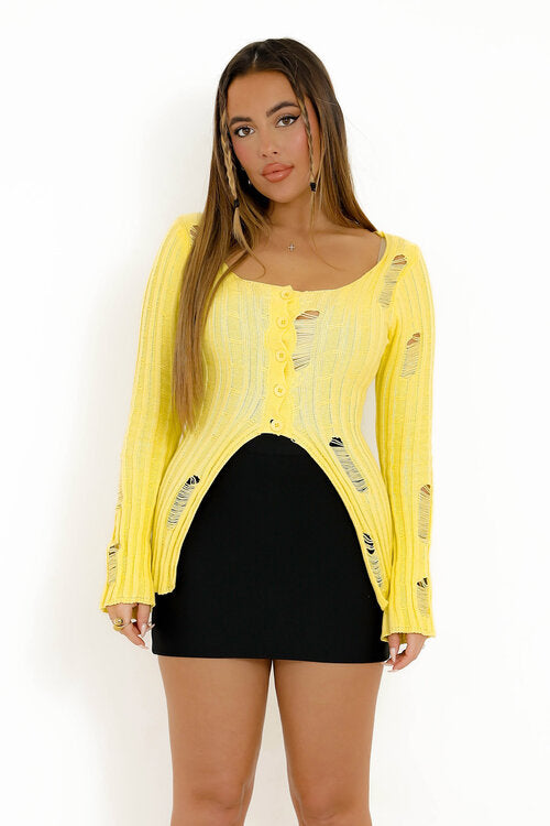 Top Ajouré Boutonné