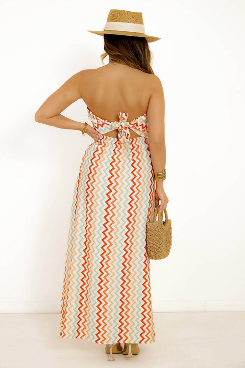 Robe Bustier Zigzag Dos Noué