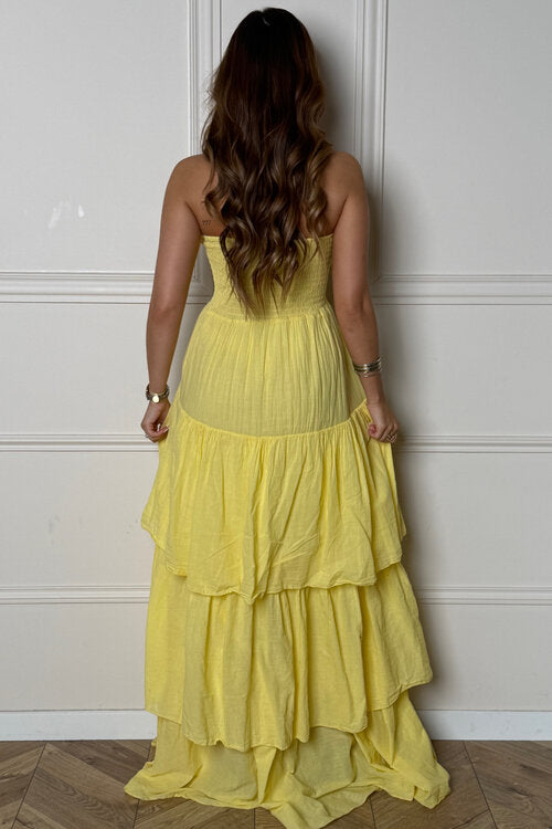 Robe Bustier à Volants