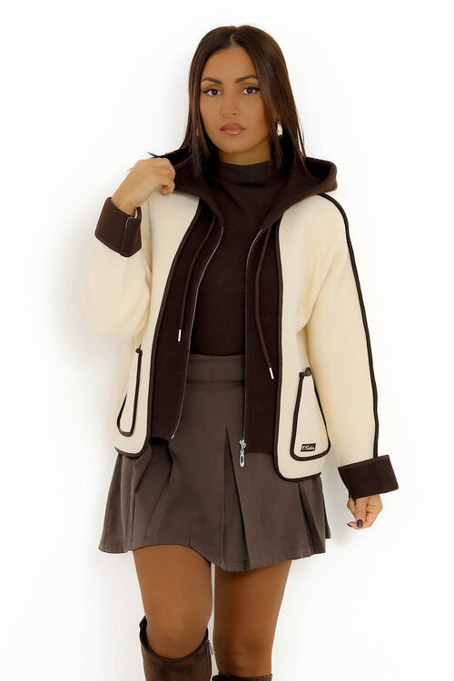 Gilet Bicolore Polaire + Poches Femme