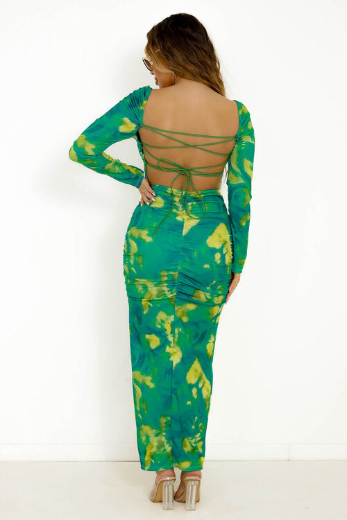 Robe Manches Longues Imprimée