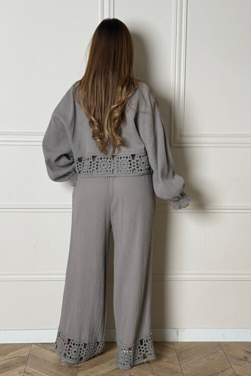 Ensemble Crochets Blouse + Pantalon Femme