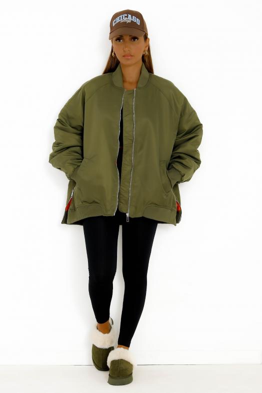 Bombers Ample Coté Zipé Kaki
