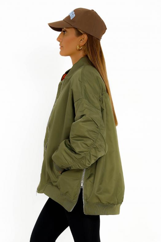 Bombers Ample Coté Zipé Kaki