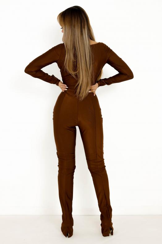 Ensemble Top + Bandage Femme Marron