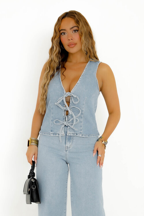 Gilet Denim Noué