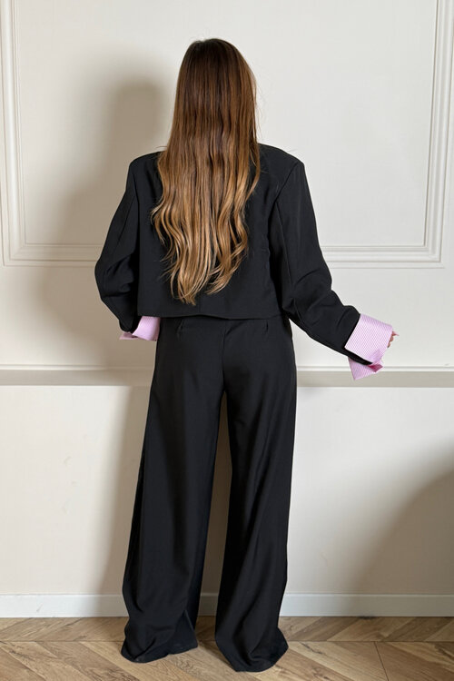 Ensemble à Revers Rayé Blazer + Pantalon