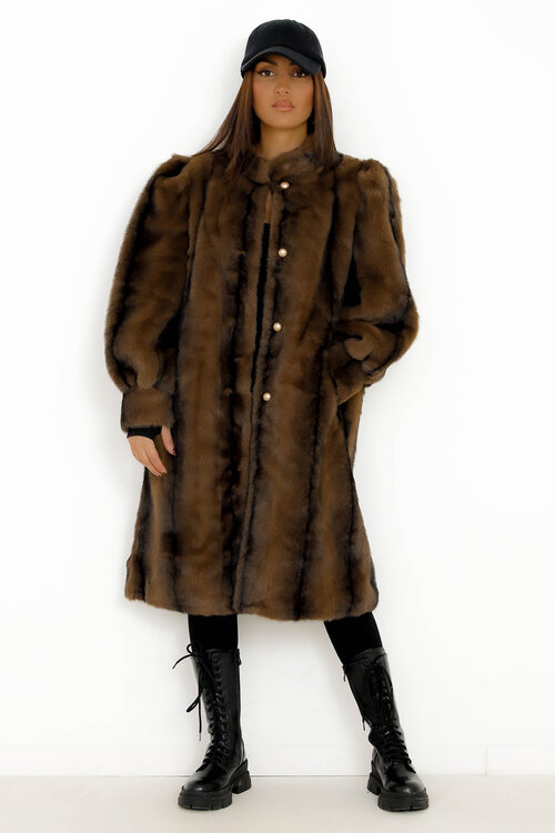 Manteau Fur Vegan Liserés