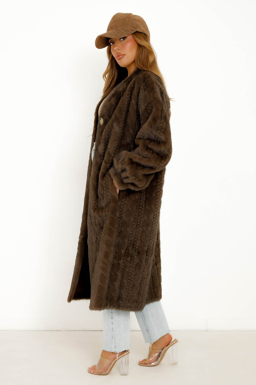 Manteau Fur Vegan Torsadé