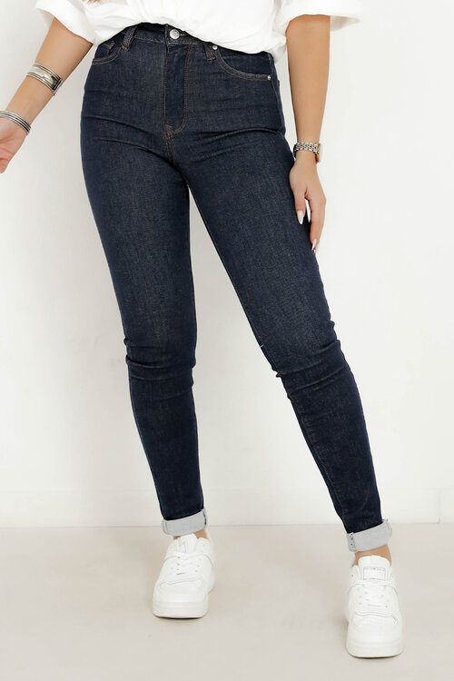 Jeans Skinny à Revers