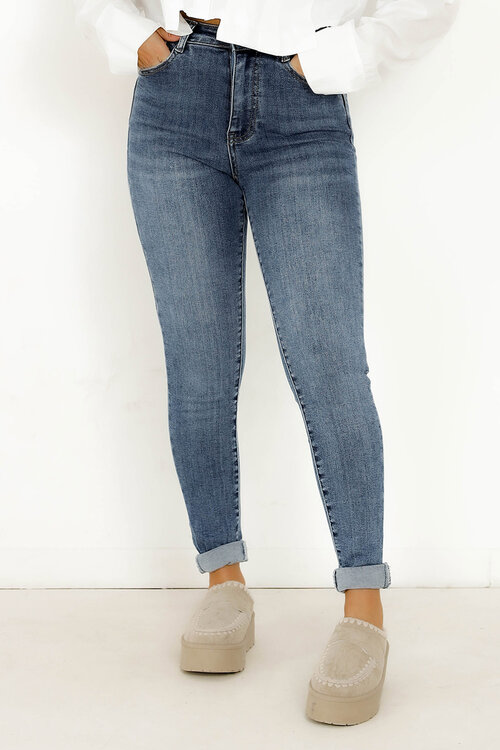 Jeans Skinny Bas Revers