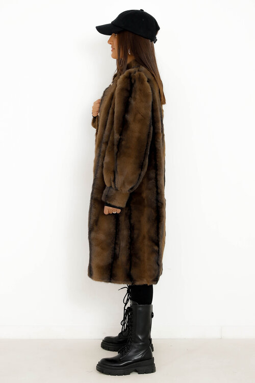 Manteau Fur Vegan Liserés