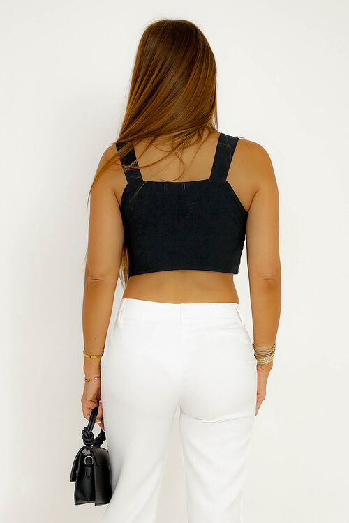 Crop Top Effet Lin