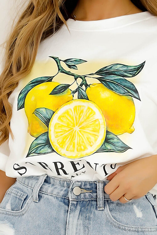 T-Shirt Oversize Imprimé Citron