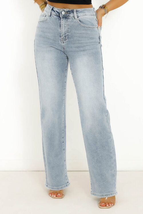 Jeans Taille Haute Coupe Droite