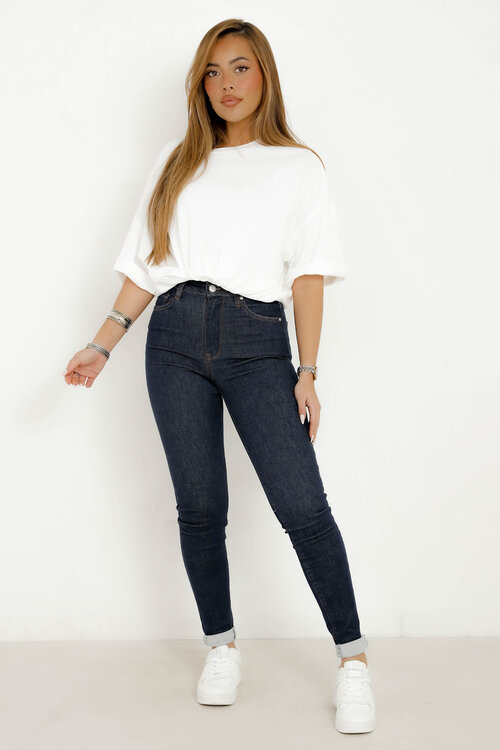 Jeans Skinny à Revers