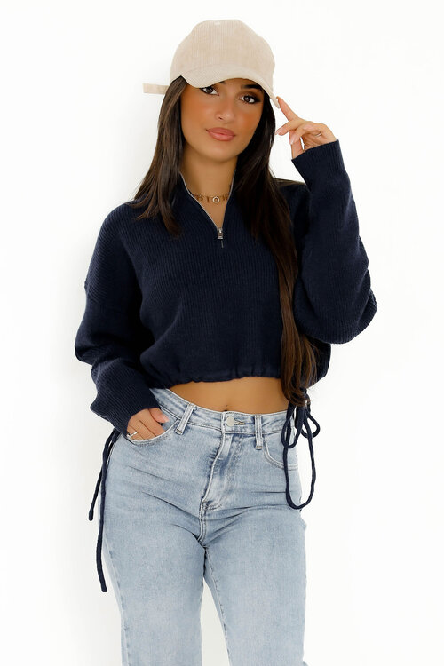 Pull Col Zip Côtés Laçage