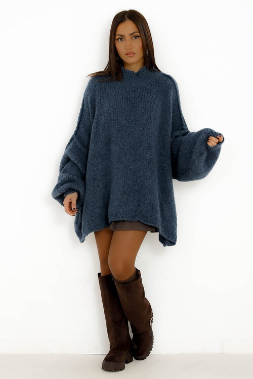 Pull Robe en Maille Col Montant