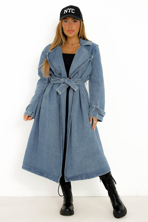 Trench Denim Mi Long