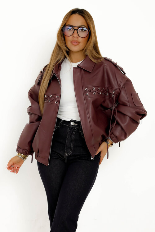 Blouson Simili à Laçage