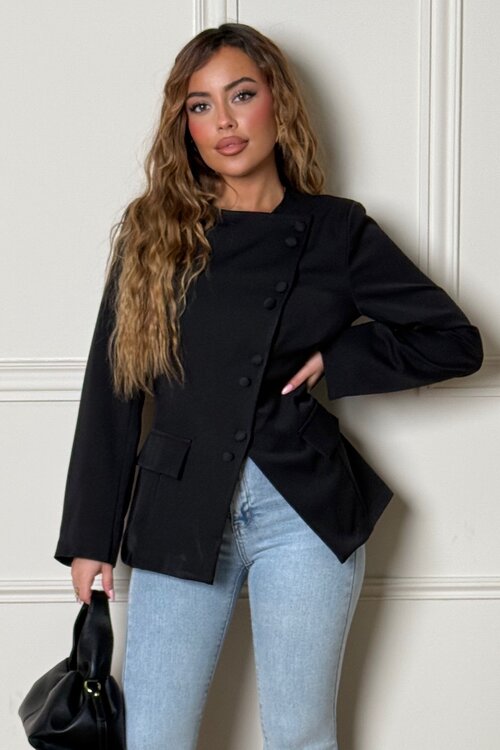 Blazer Asymétrique Boutonné