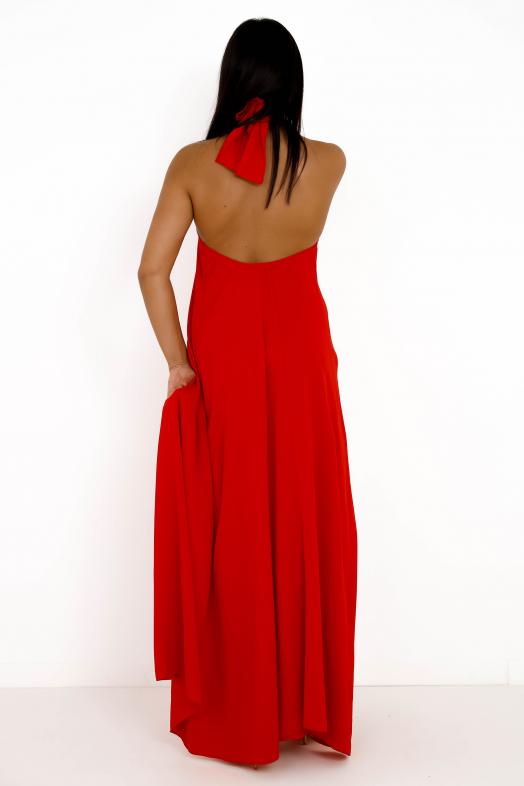 Robe rouge ouverte online jambe