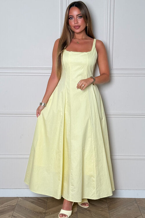 Robe Col Carré Evasée Femme