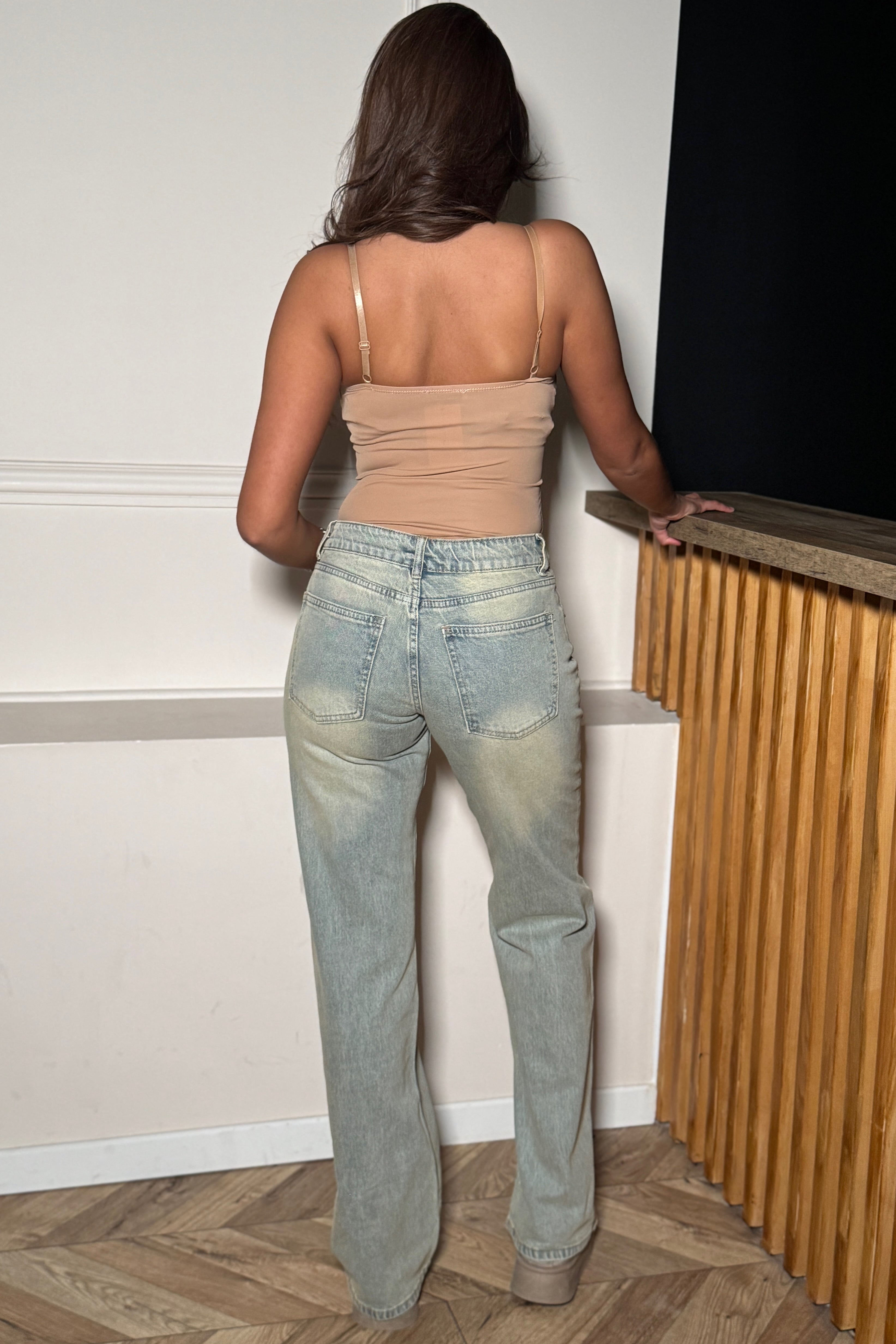 Jeans sablé taille basse femme