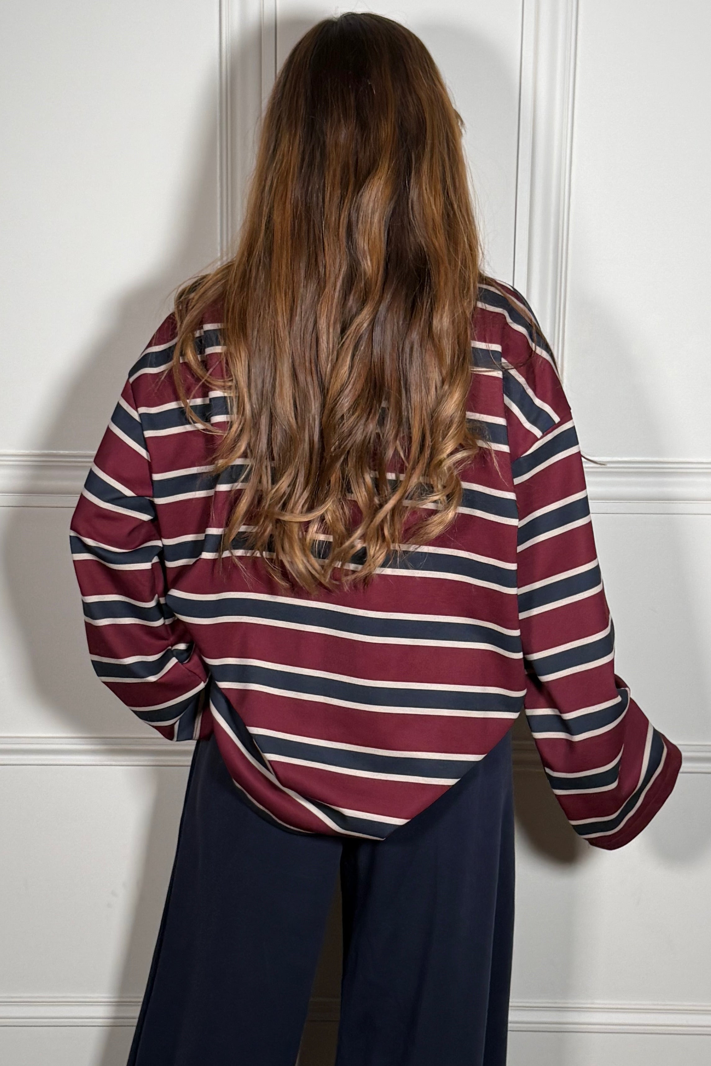 Polo manches longues rayé - coupe confortable et élégante
