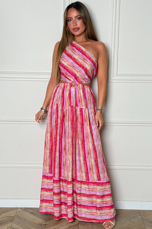 Robe Imprimée Asymétrique Femme